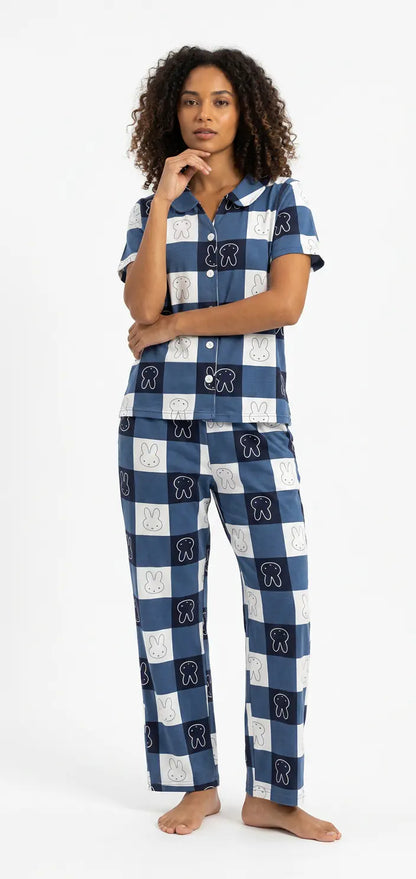MV/032 – Bunny Checks Cotton Pajama Set